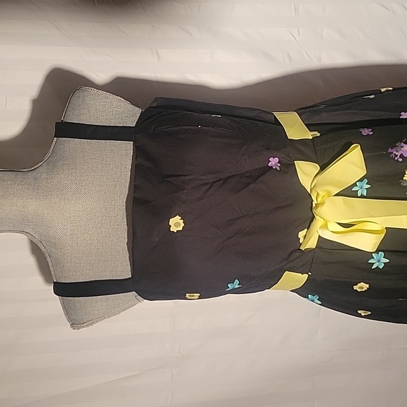 Madison Leigh Women Black Floral Sleeveless Midi Dress, Size: 12 - Picture 2 of 11